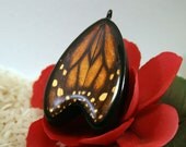 Real Butterfly Pendant, Rocket Ship Pendant, Monarch Wing Composite Art Pendant, ResurrectionSymbol