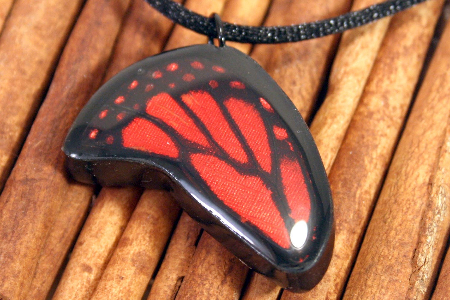 Ruby Red Butterfly Wing, Real Butterfly Wing Pendant. Valentine Gift,  Root Chakra Alignment