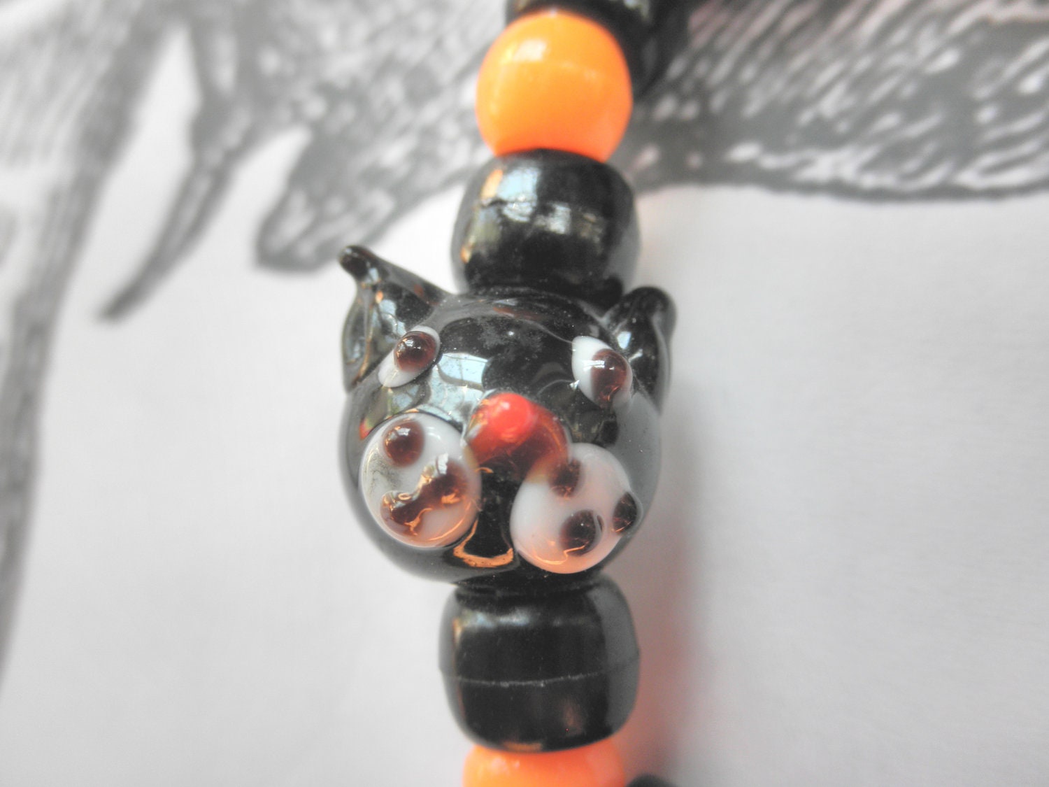 Halloween Party Favors Stretch Black Cat Bracelets Set of 4