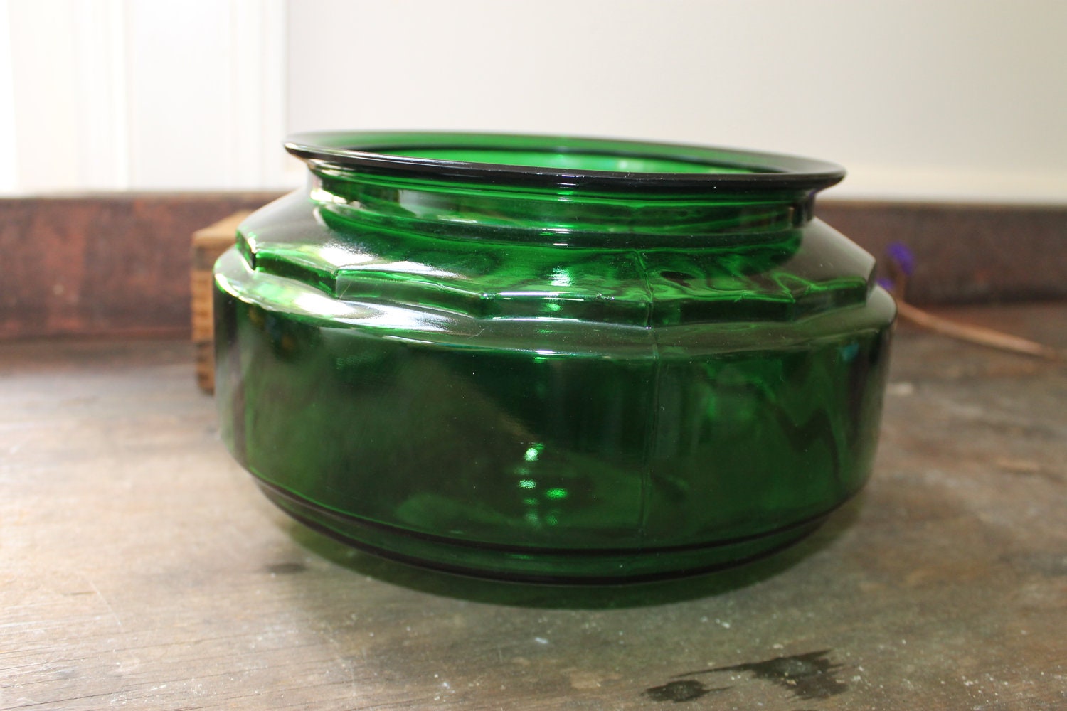 Vintage Forest Green Fish Bowl by SouthernVintageGa on Etsy