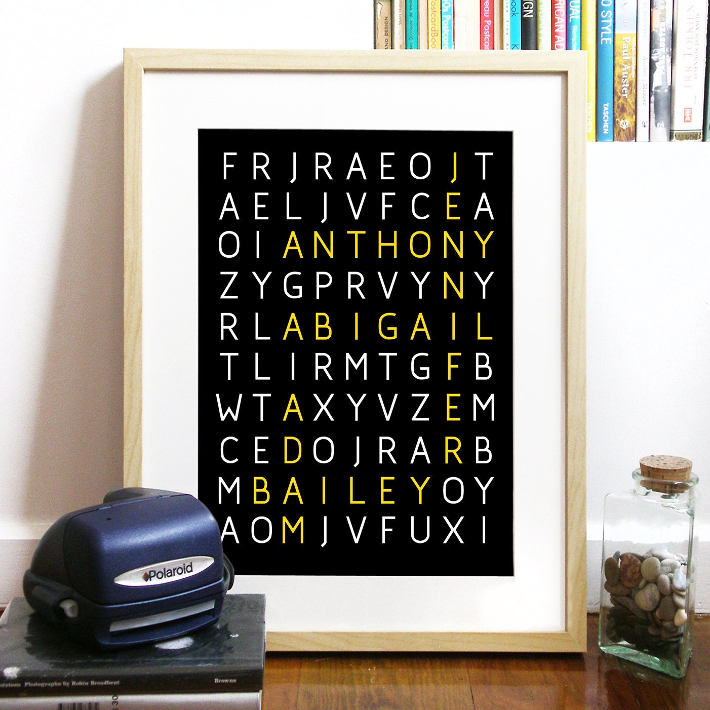 WORD PUZZLE Poster for Family or Friends Great gift Print Typography Art Poster in Black - A3 Poster art print - custom Poster personalized