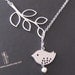 SALE, 10% OFF: Branch and bird lariat with freshwater pearl in white gold, Bird necklace, branch necklace, bird pendant