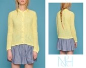 Vintage 1960s Yellow Cardigan with Pearl Buttons