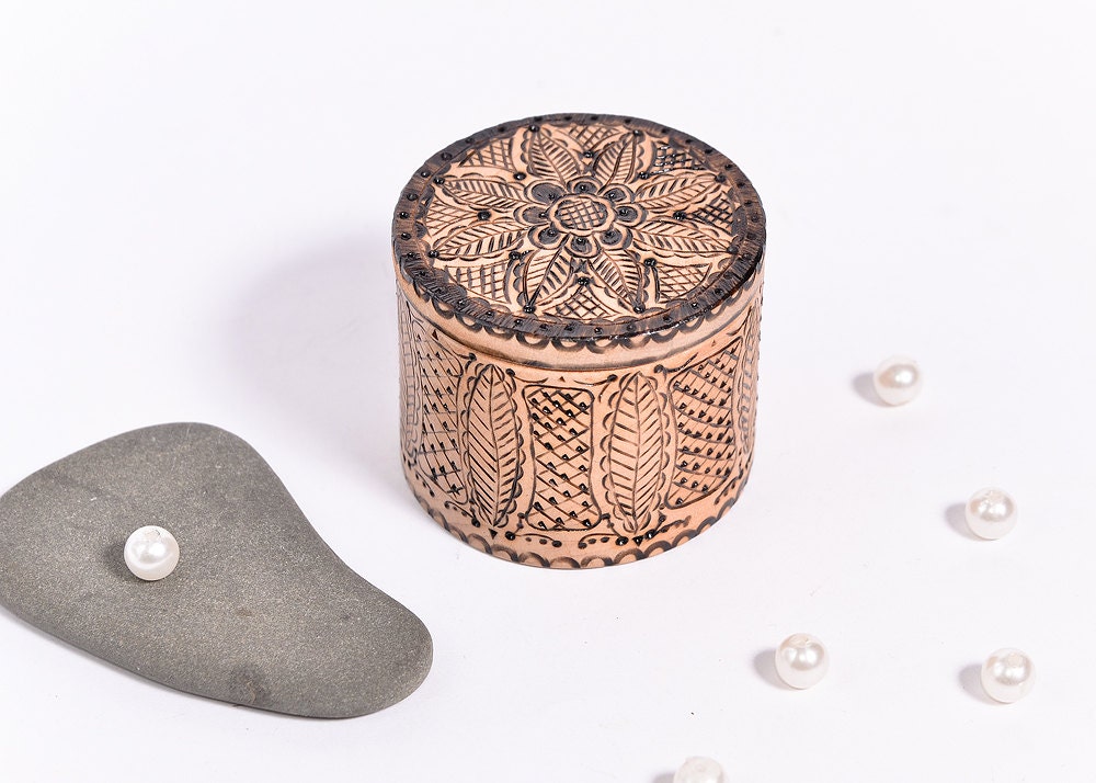 Eco Wedding Wooden Ring Box - Pyrography Jewelry Box - Woodburning Ring Bearer Box