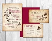 Vintage rose WEDDING INVITATION SET Vintage - Versailles Rose
