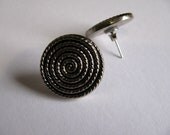 Silver Nautical Rope Button Earrings