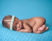 Baby Beaded Halo, Newborn Photo Prop, Baby Girl Beaded Headband, Newborn Rose Headband in White, Blue, Green