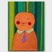 Small orange cat painting on canvas Pet Animal art Kitty acrylic painting Childrens Room Wall Art Nursery Kids by Asta Kundelyte 6x8