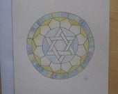 Star of David Handmade Blank Notecard