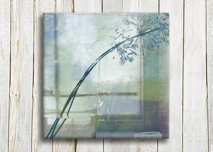 Light blue Window view - mint Canvas art print, 12"/12" - hayagold