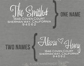 Custom Return Address Stamp - Personalized Return Address Stamp - Modern Typography