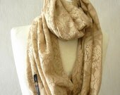 LIX PERLE: Fashion Fabric Circular hood tube cream lace infinity, Neutral Lace Infinity Scarf