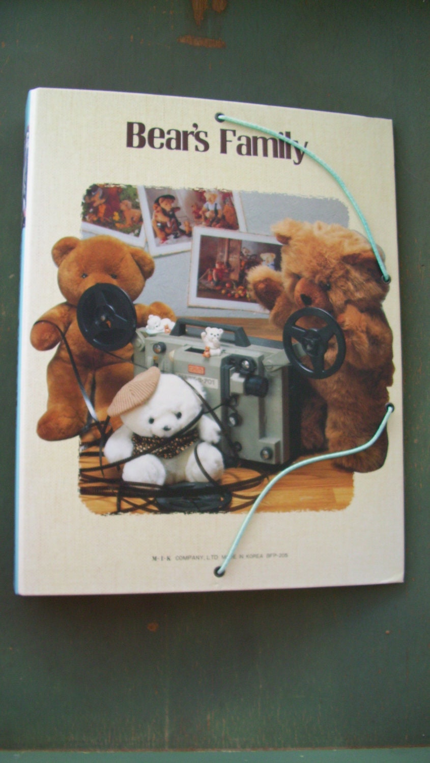 80s Bear Family Folder Vintage Ring Binder Kawaii File Dossier Stationery GVS team