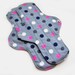Reserved Listing for Faiza - Regular Long Cloth Menstrual Pad with Pretty Polka Dots in Grey - Set of 2 - 10.5 inch
