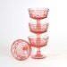 Pink Glass Goblet Set - Cups or Dessert Sundae Bowls, Pretty Shabby Chic - Vintage Home Kitchen Decor or Use