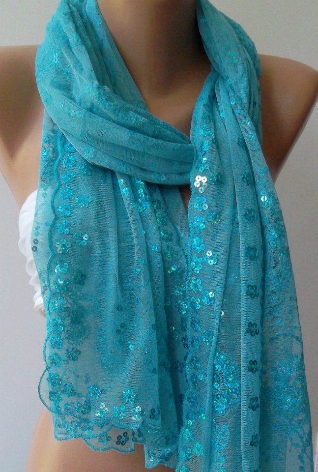 Elegant -Blue /Turkish Shawl -Scarf