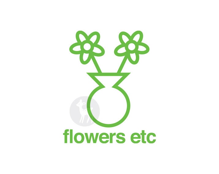 Ready Made, Simple Flowers in a Vase illustration Logo Design for your Business (OAK design)