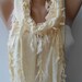 Beige Scarf with Trim Edge Shaped Leaves