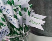 48 Personalized custom flags / pendants perfect  for cupcake toppers or paper straws - custom design plus 4 pages printed