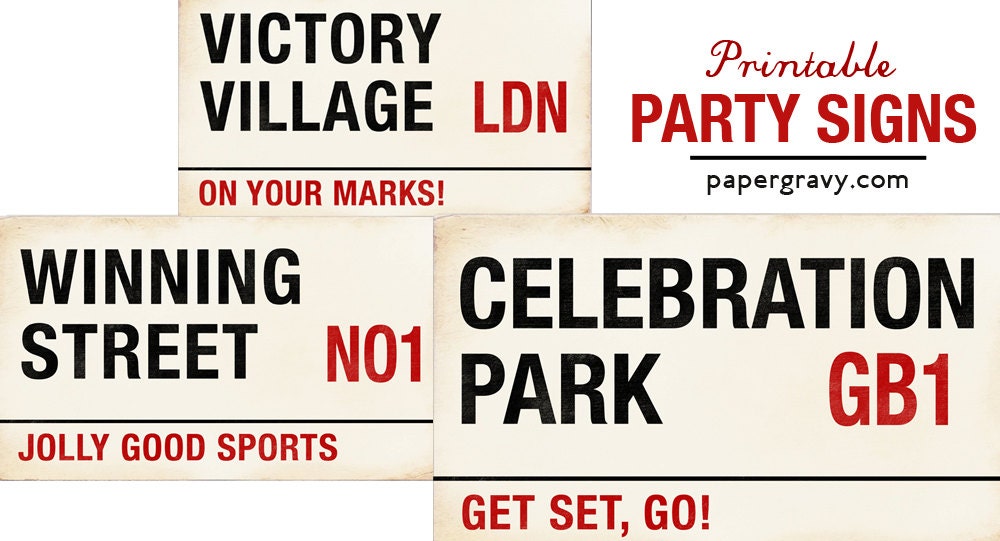 PRINTABLE Street Party London SIGNS set of three olympic Il_570xn