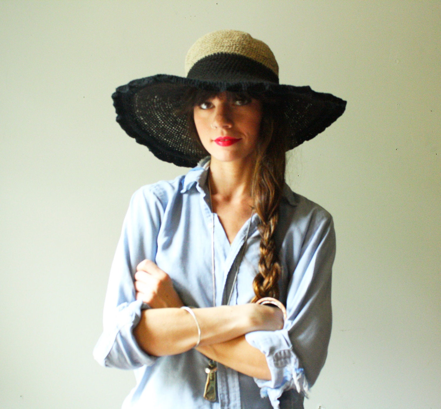 travel.  handmade floppy brim sun hat.  organic hemp with large wire brim. one size - WhatsOliviaWearing