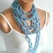 Blue, sailor rope, lariat scarf, Fashion infinity woman scarves,  summer scarf... Special design for you...