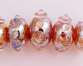 Item 3003 Silver glass blown hollows, set of 5 soft glass beads
