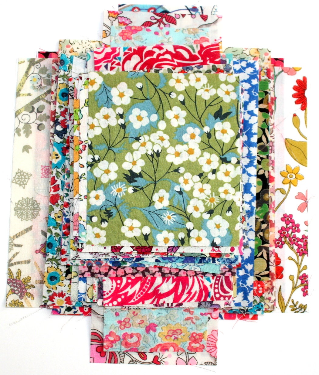 Liberty Fabric Scrap Bag Patchwork Quilting Craft 51 nr Tana Lawn Fabric Pieces