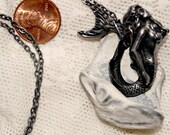 Steampunk Industrial Handmade Little Mermaid Ariel Shell Necklace Pendant