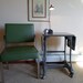 Vintage Metal Rolling Typewriter Stand Industrial Grey Mid Century Modern Industrial 2 Drop Sides End Table Bar Side Table Night Stand