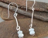 Aquamarine Gemstone and Sterling Silver Earrings - March Birthstone