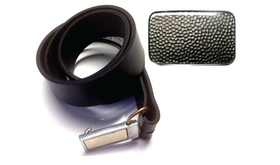 Belt Buckle & Belt Combo GUN METAL by BenderBuckles