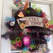Tiki time outdoor bar & kitchen deco mesh summer wreath