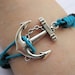 Bracelet-Black cotton rope bracelet,anchor bracelet-Z249