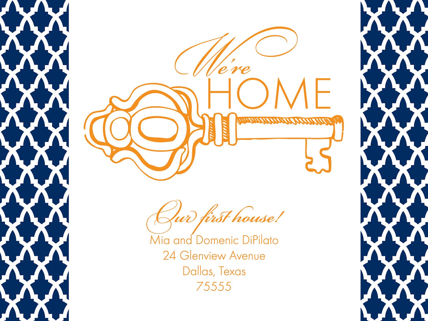 Custom Printable 5.5" x 4.125" (A2) Change of Address / New House Announcement Card