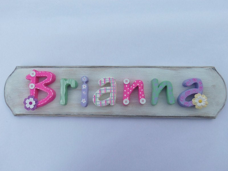 Handmade 7 Letter Baby/Child Name Plaque by NorthShedTreasures