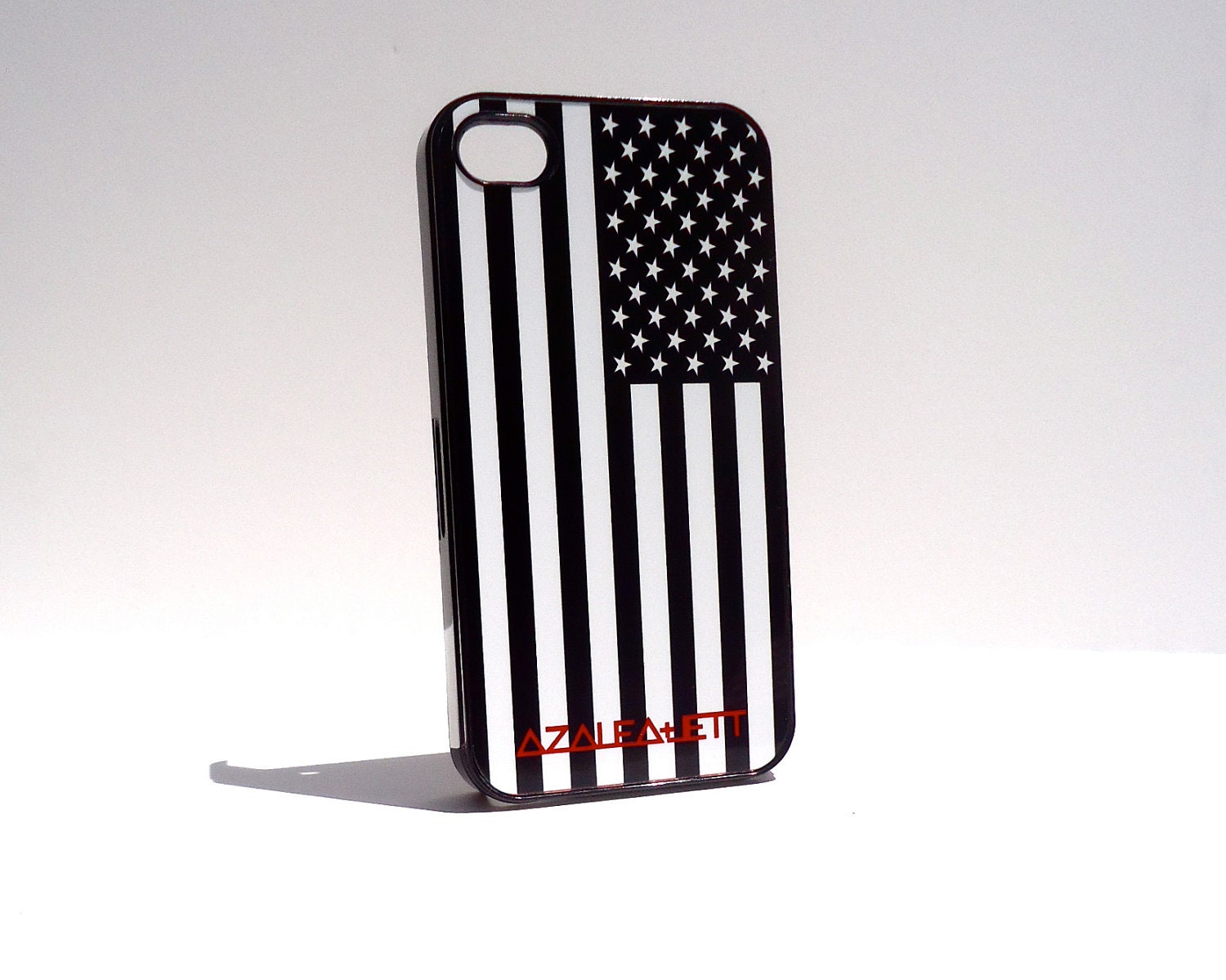 Black and White American USA Flag iPhone 4 4s 5 iPod Touch Case Cover