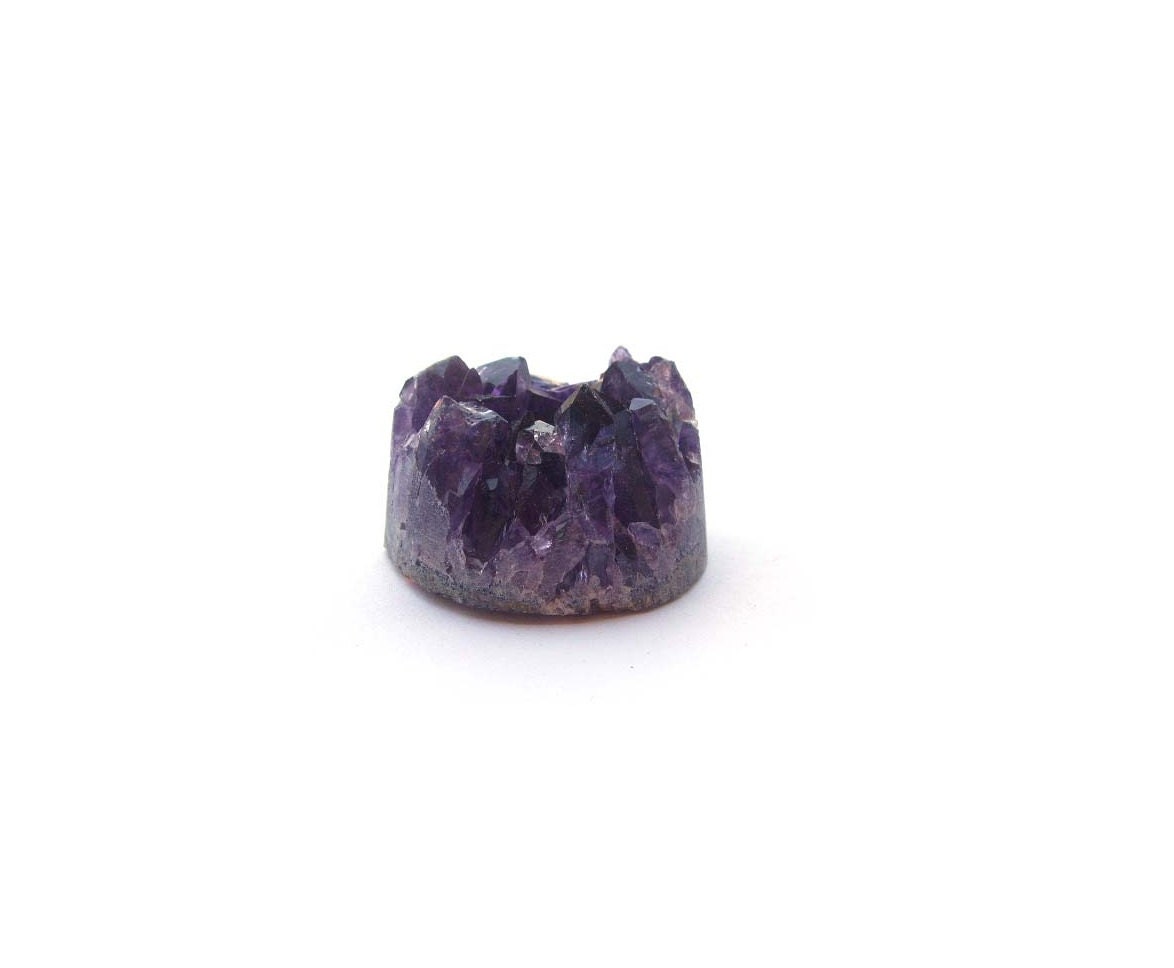 Amethyst drusy gem coin cabochon - 26mm