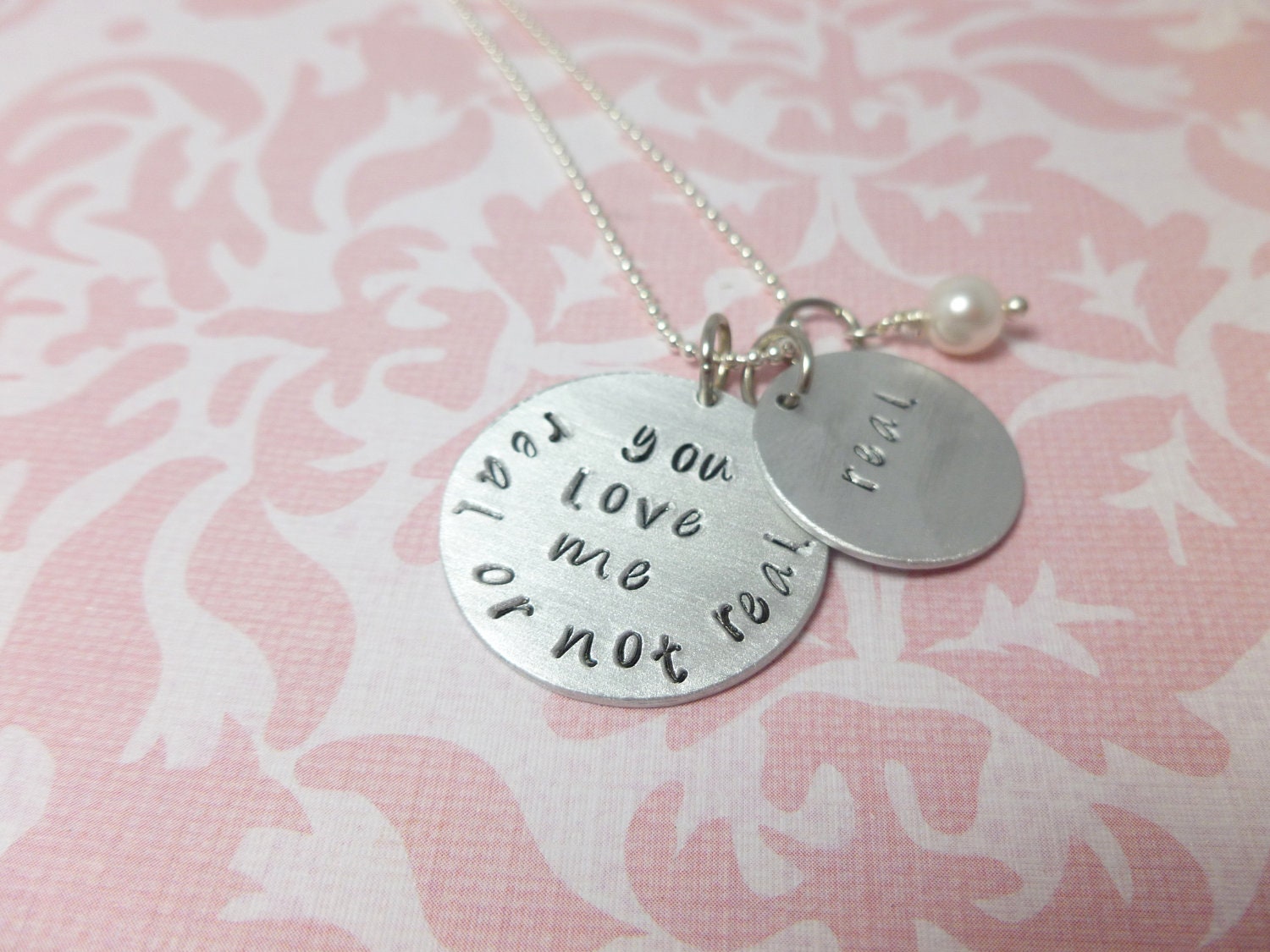 Hunger Games Jewelry Accessories - Hand stamped Real or not real, real, Necklace