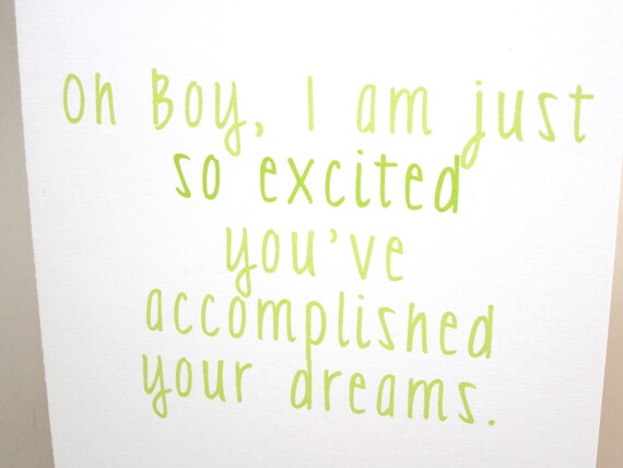 Sarcastic Card Congratulations Card So Excited by FunGirlsCards