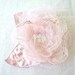 Wedding Hair Clip Pastel Pink Fairytale Organza Flower with Metalic Pink Leaves and Heart Sequin Centre by FairytaleFlower