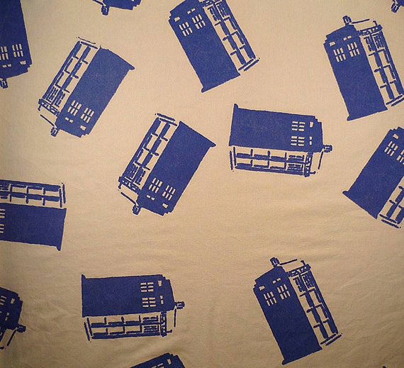 Doctor Who Tardis Screen Printed Fat Quarter