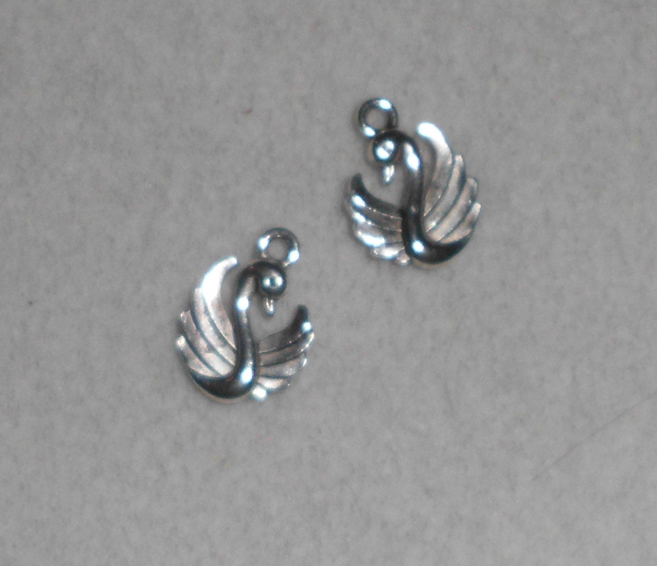 Silver Swan Charms
