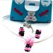 HELLO KITTY Jewelry SET Girls White Necklace Earrings Gift Purse White/Pink Hello Kitty Charm Necklace whie/pink Ribbon Charm Necklace