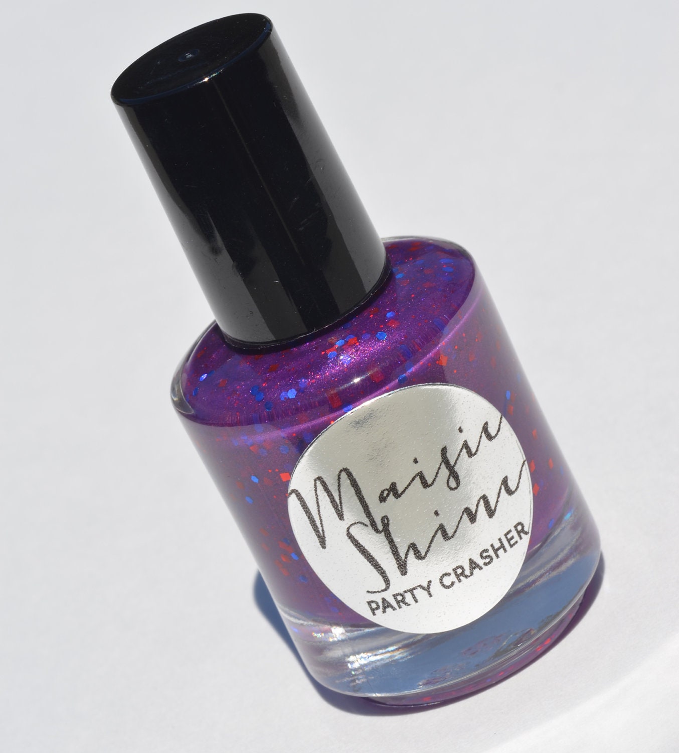 Nail Polish: Party Crasher - Purple Polish with Red and Blue Glitters
