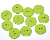 50 Round Plastic Buttons Two Hole 23mm Green  - 50 Pack