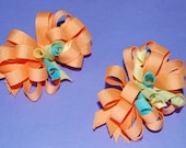 2 LOOPY KORKER BOWS. Small hair bows. Loopy Bows. Hair bow. Hair clips. Hair Accessories. Girl Bows