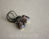 leverback earrings pretty brown vintage inspired gem
