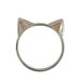 Kitty Cat Ears Ring Sterling Silver