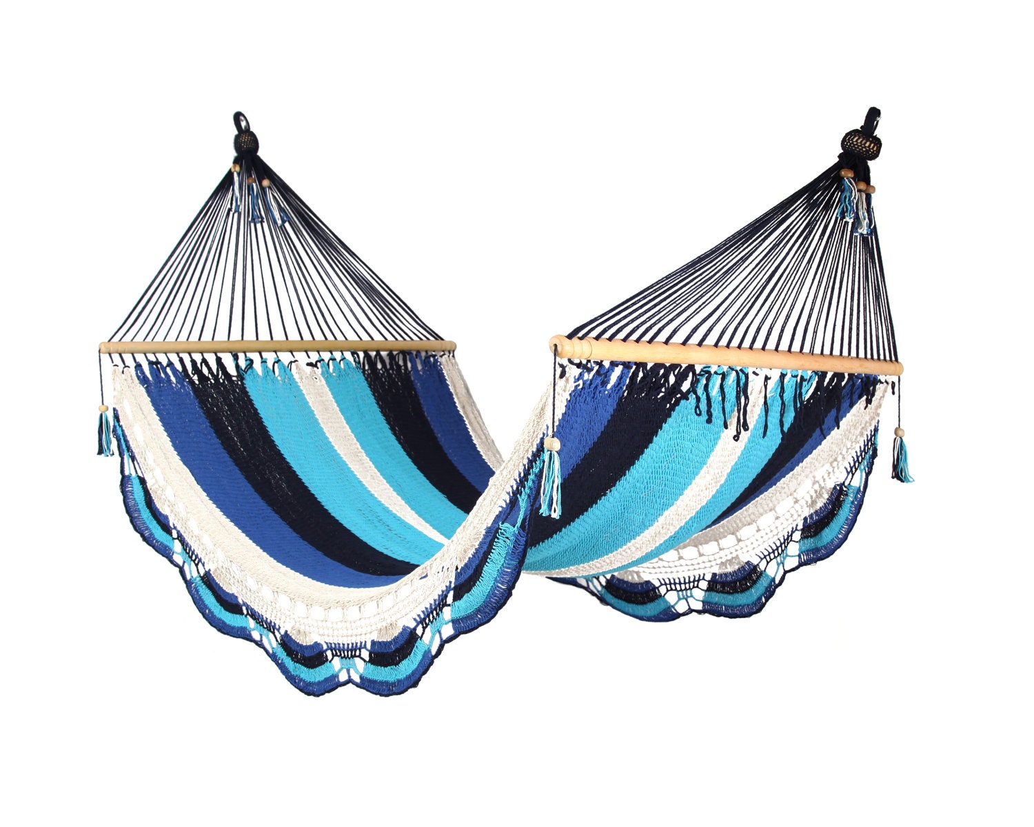 Mixed Sky Blues Colors Cotton Hammock
